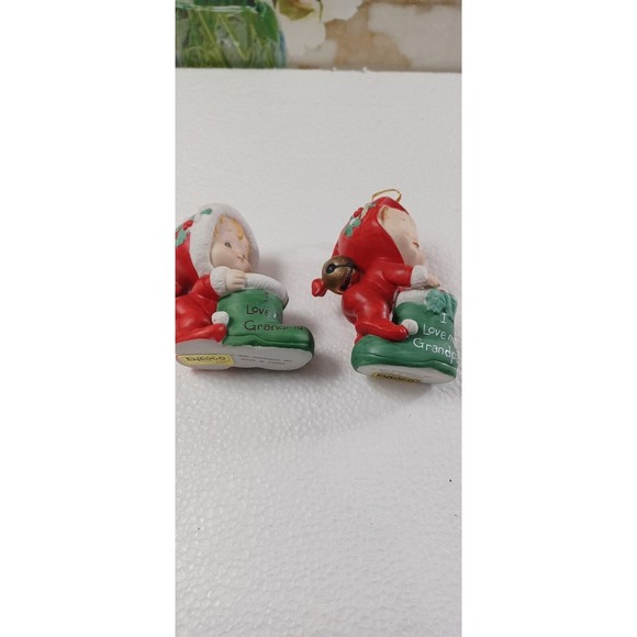 2 Ruth Morehead Mistletots 1986  Ornament/figurine 3-1/2” grandma grandpa - Picture 8 of 9